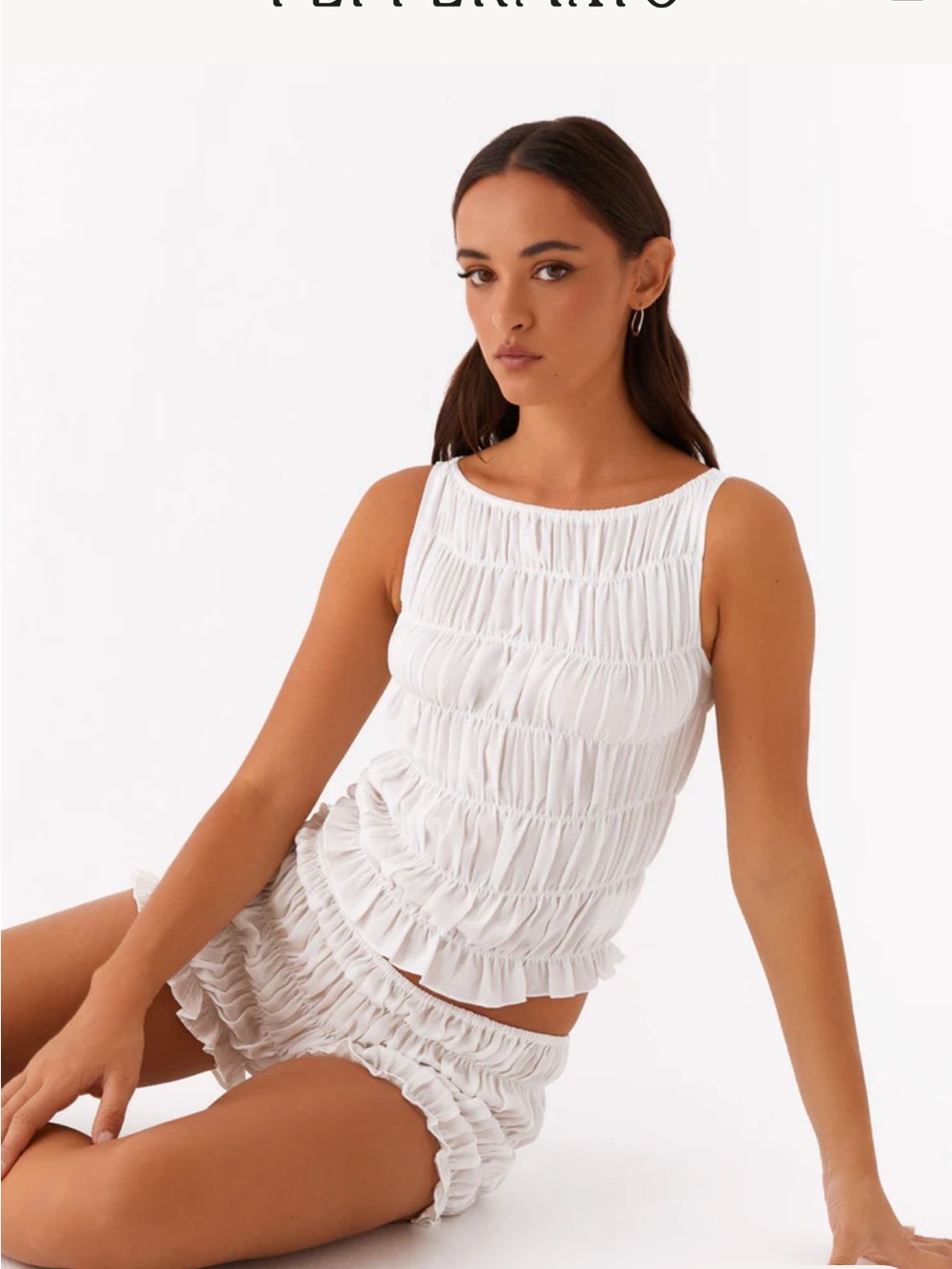 NEW Peppermayo Messina Ruched Tank Top White 4